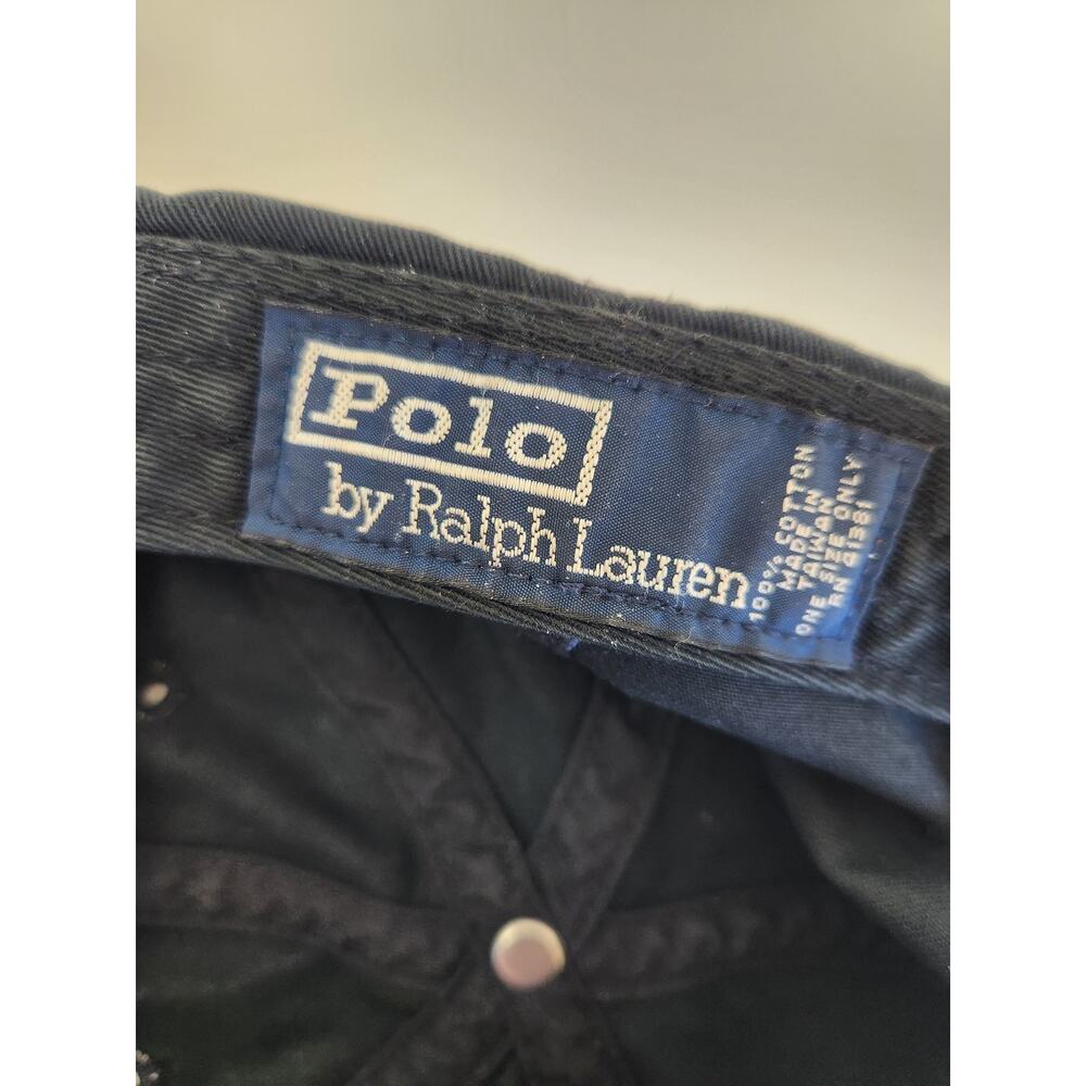 Vintage Polo Ralph Lauren Black Hat One Size Unisex - Picture 7 of 7